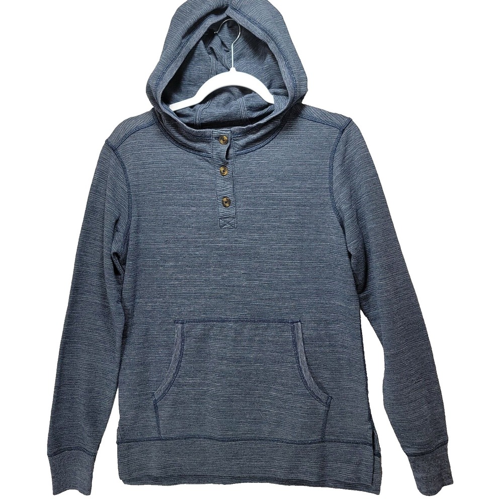 Carhartt Hooded Sweatshirt Henley Hoodie Womens S Blue Slightly‎ Fitted  Pocket
